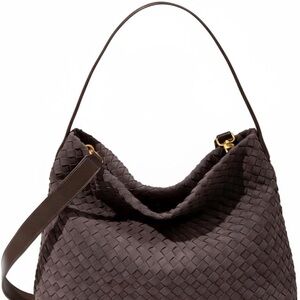 Chocolate Braided Vegan Suede Hobo Bag
